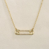 Zircon Paper Clip Necklace Oval Geometry Pendant Jewelry