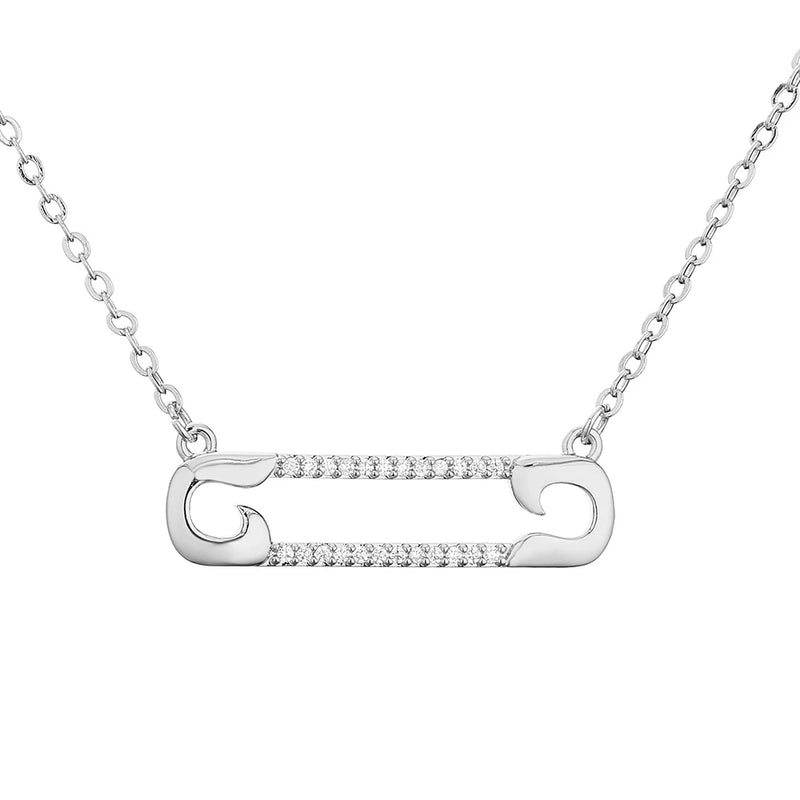 Zircon Paper Clip Necklace Oval Geometry Pendant Jewelry