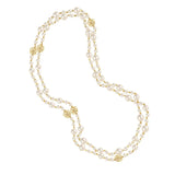Rose Pearl Necklace Long Layer Winding Chain Jewelry