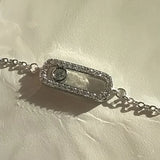 CZ Geometric Oval Charm Bracelets - Wedding Jewelry Accessories