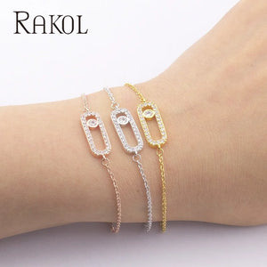 CZ Geometric Oval Charm Bracelets - Wedding Jewelry Accessories