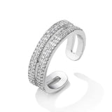 Zircon Crystal CZ Ring Open Adjustable Rings for Women