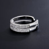 Zircon Crystal CZ Ring Open Adjustable Rings for Women
