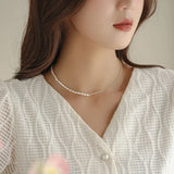 Freshwater Pearl Rhinestone Necklace for Women