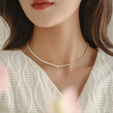 Freshwater Pearl Rhinestone Necklace for Women