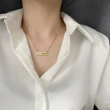 Zircon Pendant Necklaces for Women INS Hollow Oval Sweater Chain