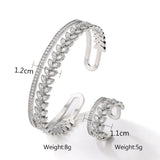Zircon Flower Cuff Bangles for Women, Cubic Zirconia Bangle