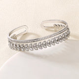 Zircon Flower Cuff Bangles for Women, Cubic Zirconia Bangle