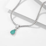 Green Cubic Zirconia Crystal Necklace for Women