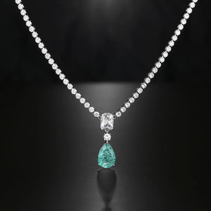 Green Cubic Zirconia Crystal Necklace for Women