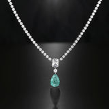 Green Cubic Zirconia Crystal Necklace for Women