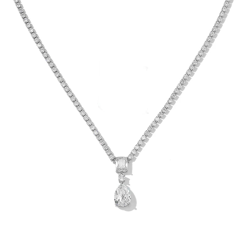 Green Cubic Zirconia Crystal Necklace for Women