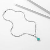 Green Cubic Zirconia Crystal Necklace for Women