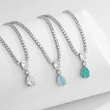 Green Cubic Zirconia Crystal Necklace for Women