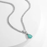Green Cubic Zirconia Crystal Necklace for Women