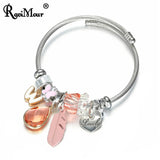 Stainless Steel Love Feather Bracelet for Women