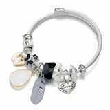 Stainless Steel Love Feather Bracelet for Women