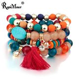 Bohemian Women Bracelet Tassel Charm Bangles Set