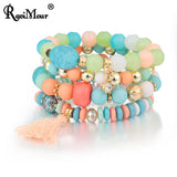 Bohemian Women Bracelet Tassel Charm Bangles Set
