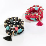 Bohemian Women Bracelet Tassel Charm Bangles Set