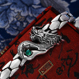 RD Domineering Green Gem Dragon Totem Men's Bracelet
