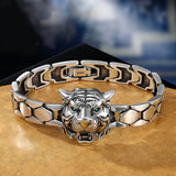 RD Tiger Head Watch with Tiger Year Bracelet Men Hipster Silver Jewelry
