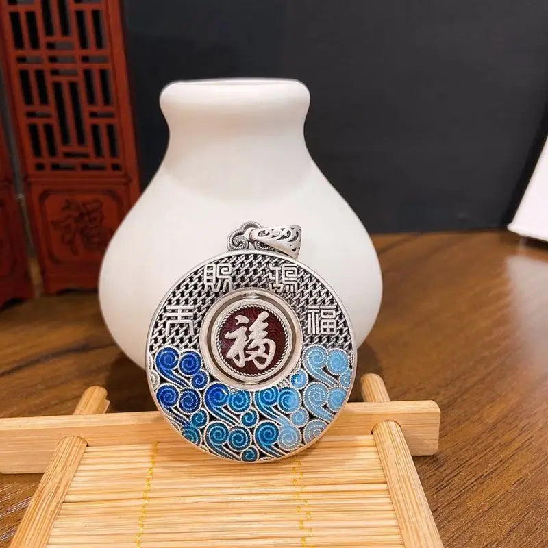 RD-Enamel Burning Auspicious Cloud Safe and Sound Sign Safety Buckle Pendant