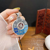 RD-Enamel Burning Auspicious Cloud Safe and Sound Sign Safety Buckle Pendant