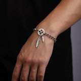 Guochao Feather Bracelet Men's Japanese Ins Style Single Personality