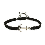RD Men Stainless Steel Anchor Bracelet With Nylon Rope
