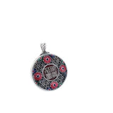 RD Burn Dropping Glue Blossom Fugui Round Pendant