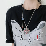 RD Burn Dropping Glue Blossom Fugui Round Pendant