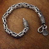 RD Silver Peace Pattern Bracelet for Men and Women