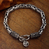 RD Silver Peace Pattern Bracelet for Men and Women