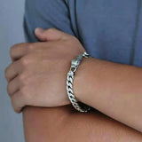 RD Silver Cuban Chain Bracelet Men's Retro Snake Bracelet Hip Hop Accessories