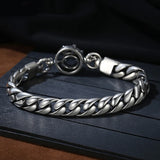 RD Silver Cold Wind Cuban Bracelet Personality King Crown Retro