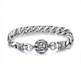 RD Silver Cold Wind Cuban Bracelet Personality King Crown Retro