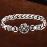 RD Silver Cold Wind Cuban Bracelet Personality King Crown Retro