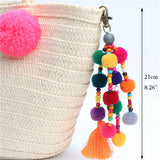 DIY Pompom Keychain Tassel Trinket Pompon Key Chain Auto Key Accessories