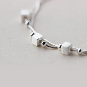 925 Silver 2-Rows Multi-layer Bracelet Lady Jewelry Gift