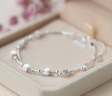 925 Silver 2-Rows Multi-layer Bracelet Lady Jewelry Gift