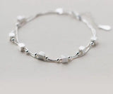 925 Silver 2-Rows Multi-layer Bracelet Lady Jewelry Gift