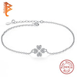 925 Silver Crystal Clover Charm Bracelet for Women
