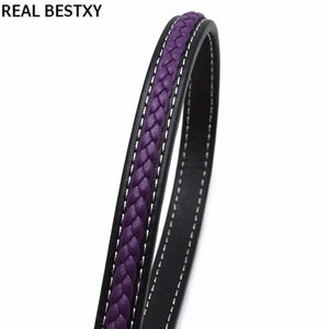 1m Braided Leather Cord Rope Flat Necklace Bracelet Findings Thread DIY