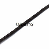 5mm Brown Braided Leather Cord for Jewelry Making