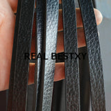 5m Flat Leather Cords with Litchi Pattern for Bracelets