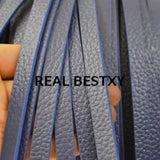 5m 10*3mm Litchi Pattern Flat Leather Strap Strings for Bracelets