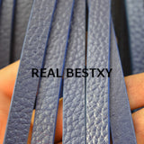 5m 10*3mm Litchi Pattern Flat Leather Strap Strings for Bracelets