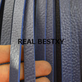 5m 10*3mm Litchi Pattern Flat Leather Strap Strings for Bracelets