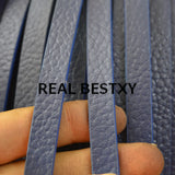 5m 10*3mm Litchi Pattern Flat Leather Strap Strings for Bracelets